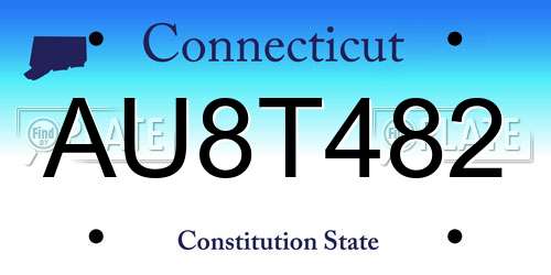 AU8T482 Connecticut License Plate