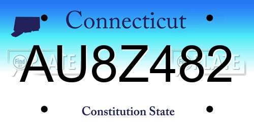 AU8Z482 Connecticut License Plate