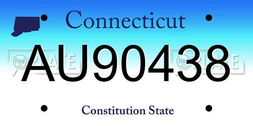 AU90438 Connecticut License Plate