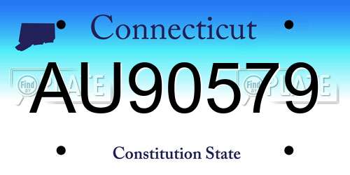 AU90579 Connecticut License Plate