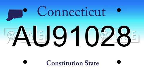 AU91028 Connecticut License Plate