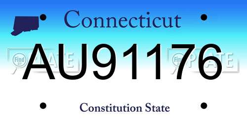AU91176 Connecticut License Plate