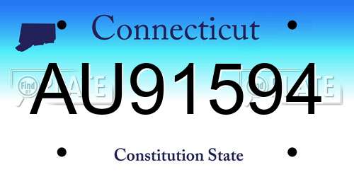 AU91594 Connecticut License Plate