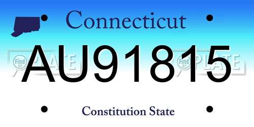 AU91815 Connecticut License Plate
