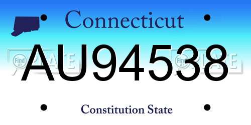 AU94538 Connecticut License Plate