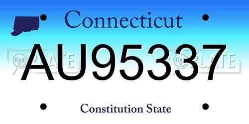 AU95337 Connecticut License Plate