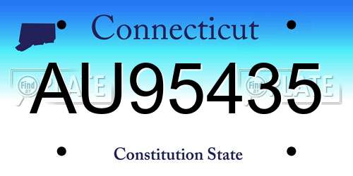 AU95435 Connecticut License Plate