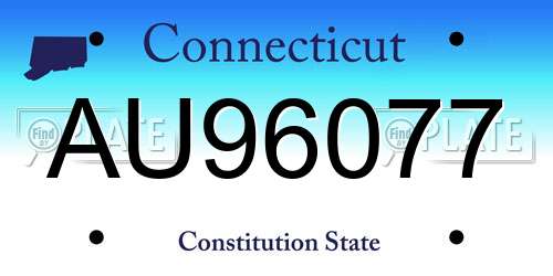 AU96077 Connecticut License Plate
