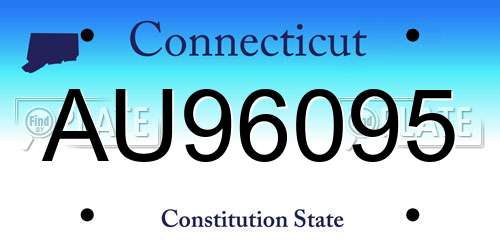 AU96095 Connecticut License Plate