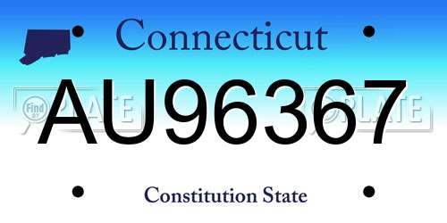 AU96367 Connecticut License Plate