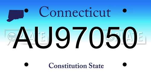 AU97050 Connecticut License Plate