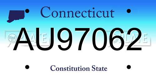 AU97062 Connecticut License Plate