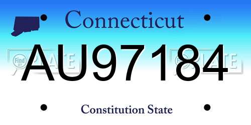 AU97184 Connecticut License Plate