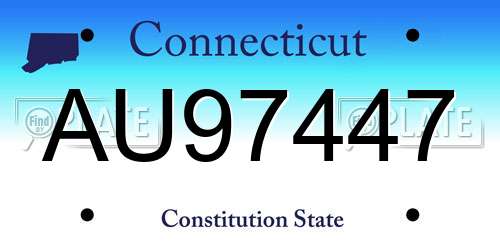 AU97447 Connecticut License Plate