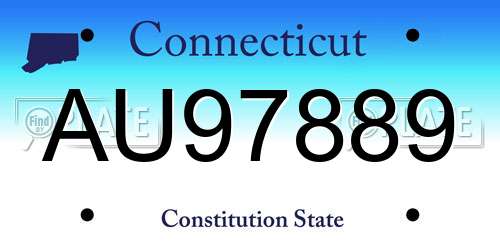 AU97889 Connecticut License Plate
