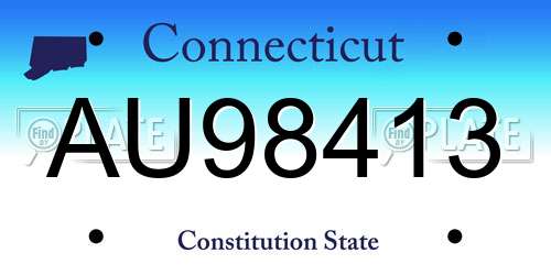 AU98413 Connecticut License Plate