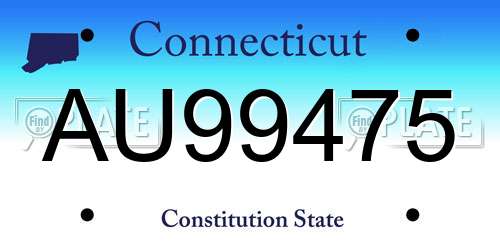 AU99475 Connecticut License Plate
