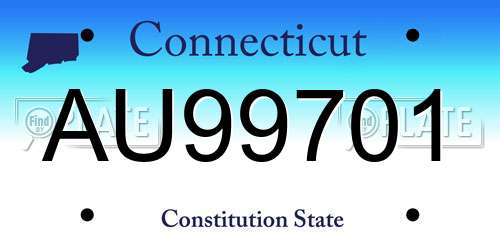 AU99701 Connecticut License Plate