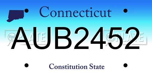 AUB2452 Connecticut License Plate