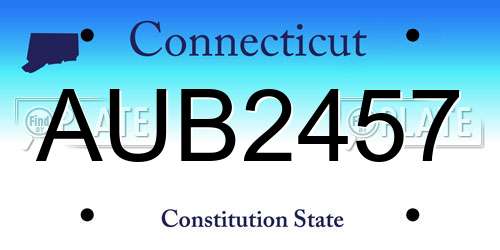 AUB2457 Connecticut License Plate
