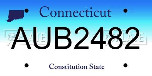 AUB2482 Connecticut License Plate