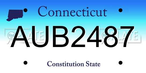 AUB2487 Connecticut License Plate