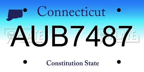 AUB7487 Connecticut License Plate