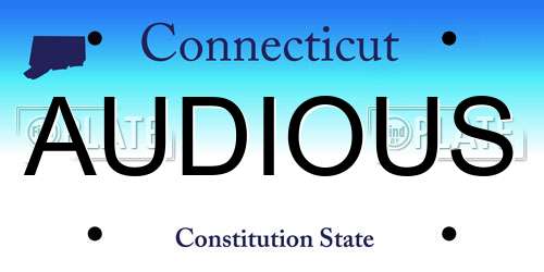 AUDIOUS Connecticut License Plate