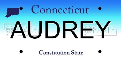 AUDREY Connecticut License Plate