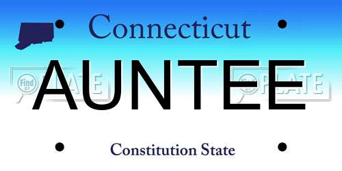 AUNTEE Connecticut License Plate