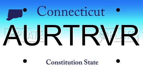 AURTRVR Connecticut License Plate