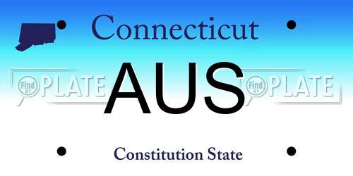 AUS Connecticut License Plate