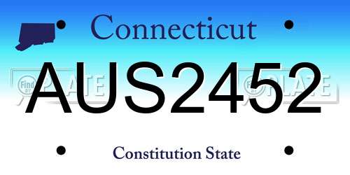 AUS2452 Connecticut License Plate