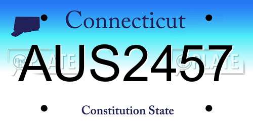 AUS2457 Connecticut License Plate