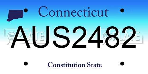 AUS2482 Connecticut License Plate