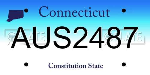 AUS2487 Connecticut License Plate