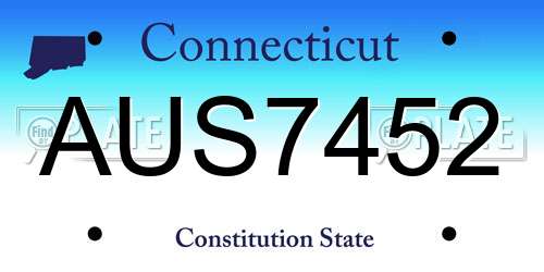 AUS7452 Connecticut License Plate