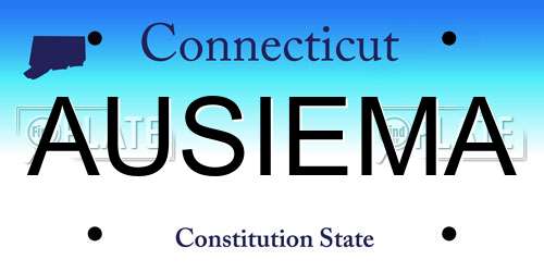 AUSIEMA Connecticut License Plate