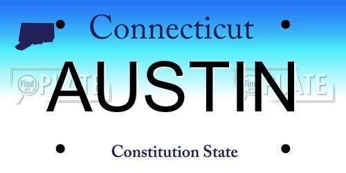 AUSTIN Connecticut License Plate
