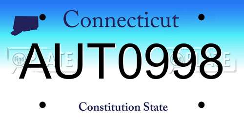 AUT0998 Connecticut License Plate