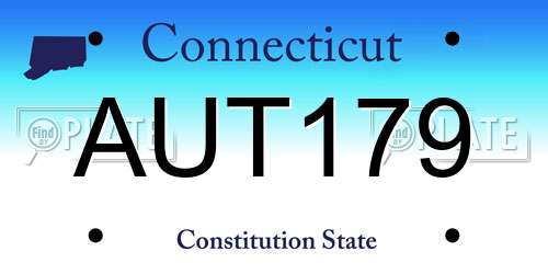 AUT179 Connecticut License Plate