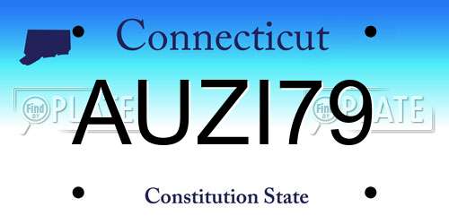 AUZI79 Connecticut License Plate