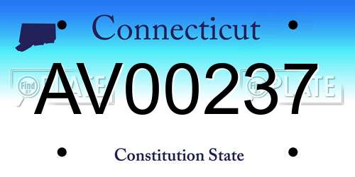 AV00237 Connecticut License Plate
