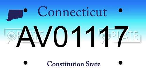 AV01117 Connecticut License Plate