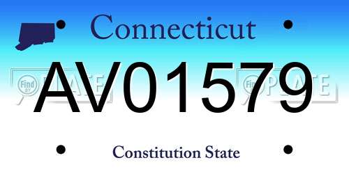 AV01579 Connecticut License Plate