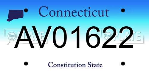 AV01622 Connecticut License Plate