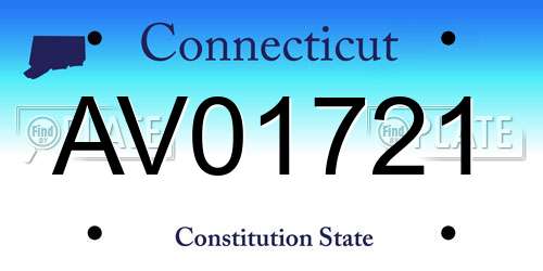 AV01721 Connecticut License Plate