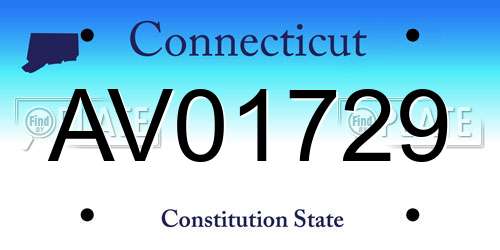 AV01729 Connecticut License Plate