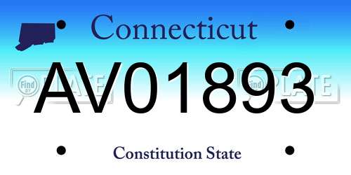 AV01893 Connecticut License Plate