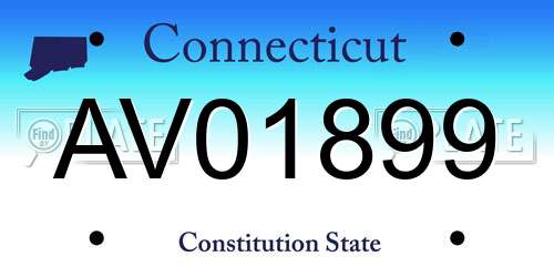 AV01899 Connecticut License Plate